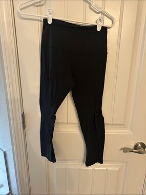 Black High-Waist Active cropped  Leggings capris